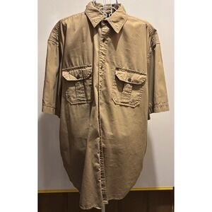 Eddie Bauer Beige Short Sleeve XL 48" X 32"